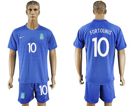Greece #10 Fortounis Away Soccer Country Jersey - Click Image to Close